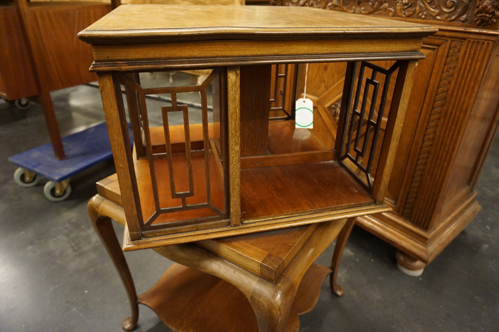 English mahogany revolving bookstand