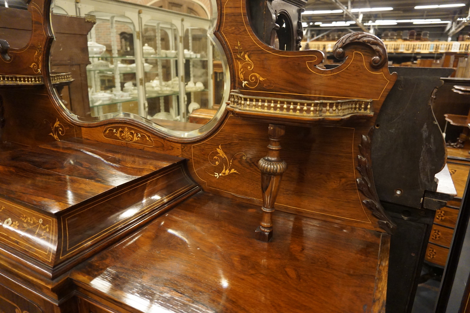 English rosewood inlaid buffet