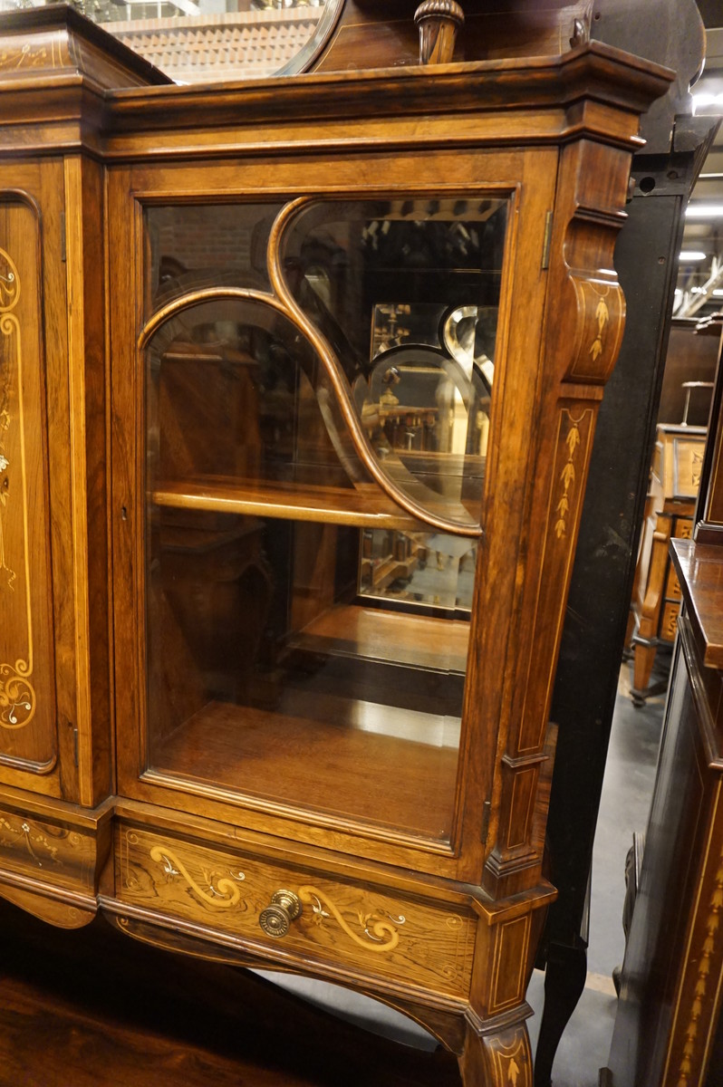 English rosewood inlaid buffet