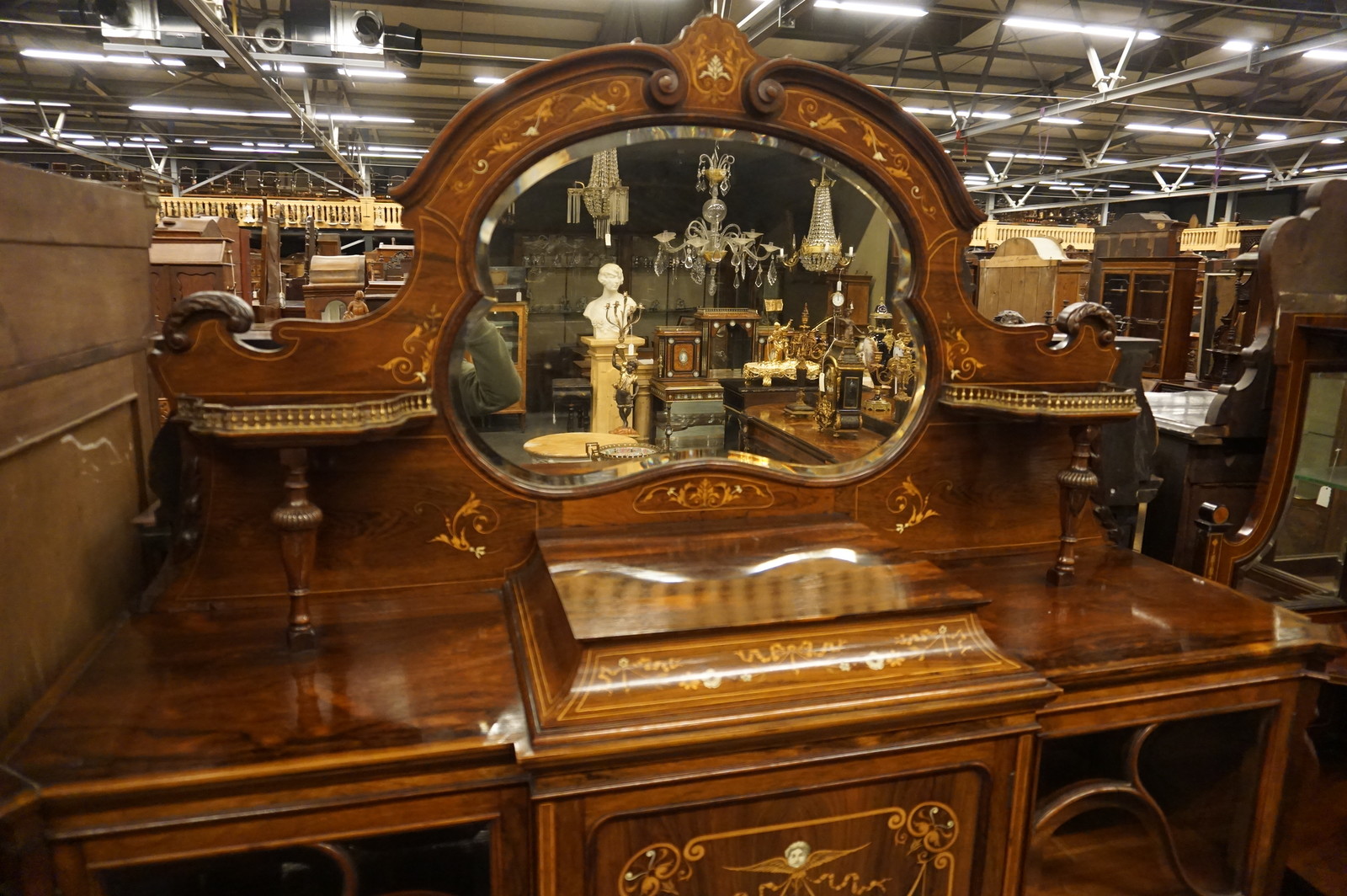 English rosewood inlaid buffet