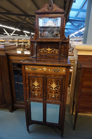 English rosewood inlaid cabinet