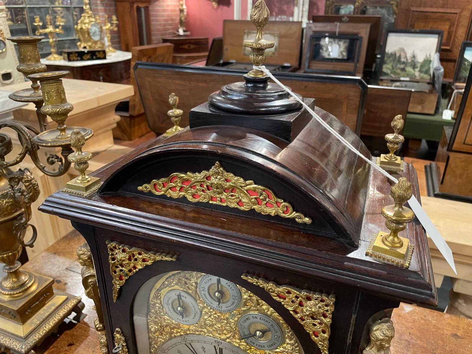 English table clock with chime on 8 bells and 4 gongs, 43x30x65H cm 