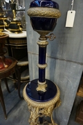 Floorlamp in metal & porcelain, France Around 1900