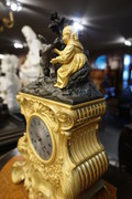 French bronze gilded clock 19th Century