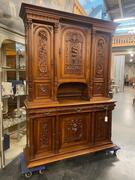 French walnut Henry II buffet 170x57x243H