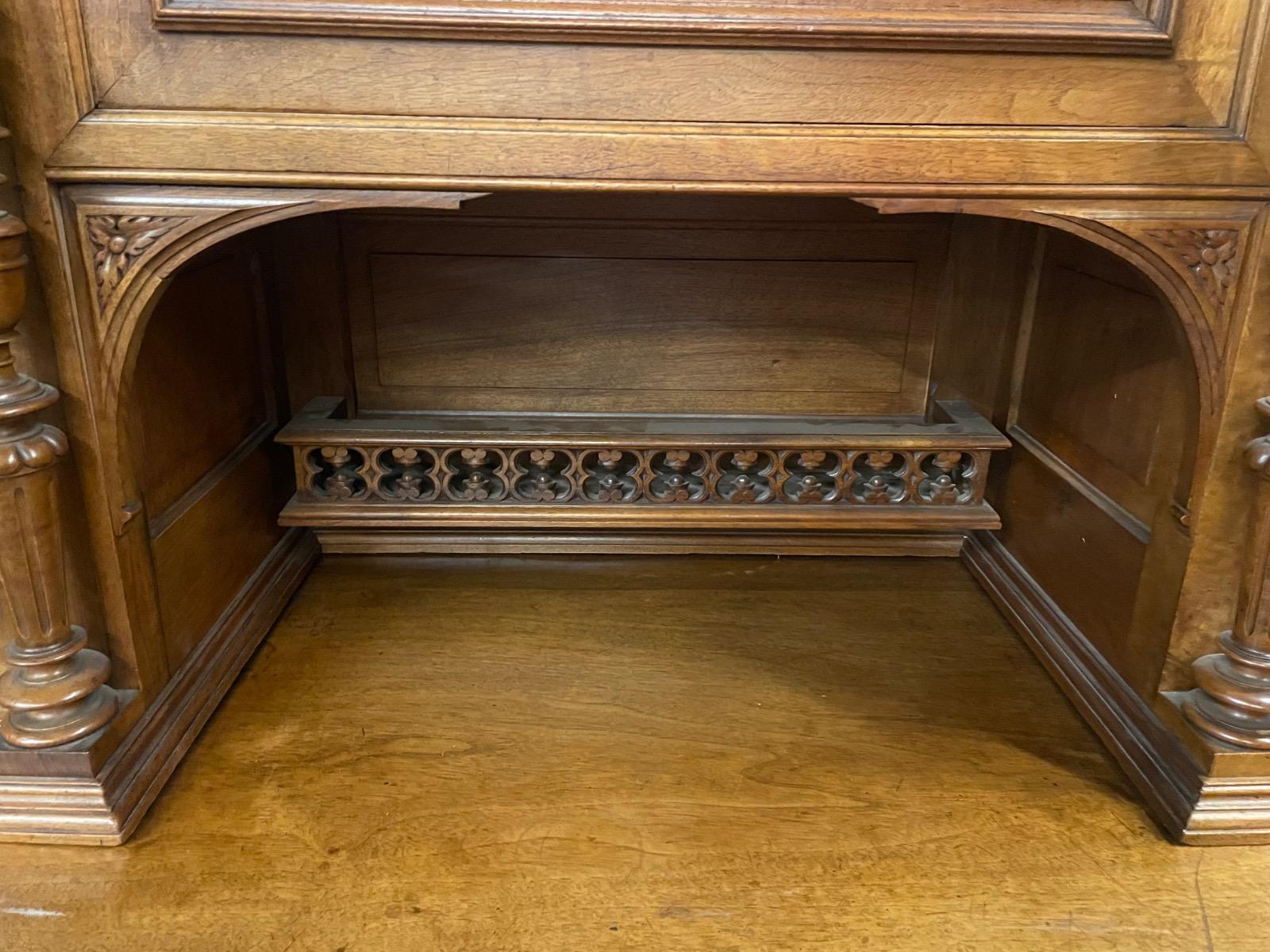 French walnut Henry II buffet 170x57x243H