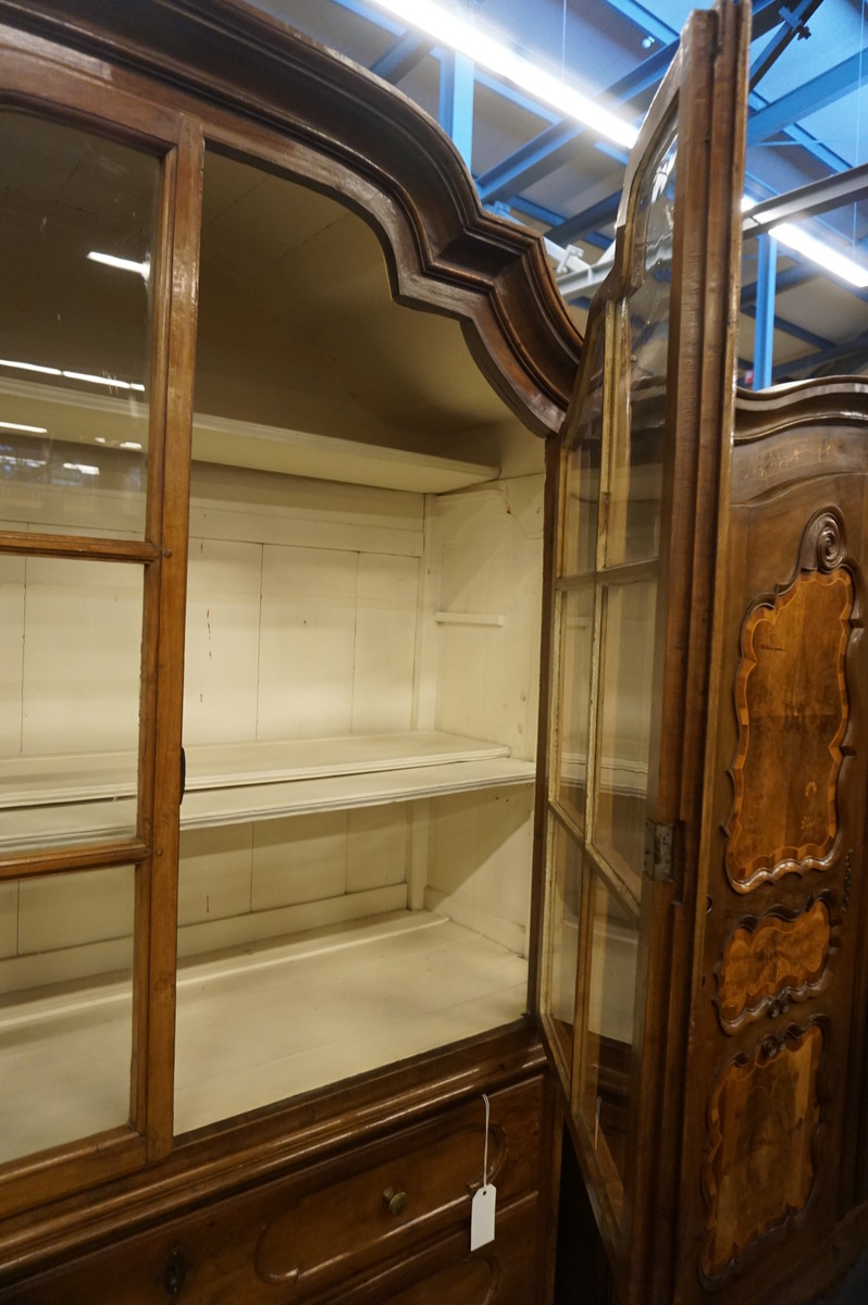 French walnut vitrine