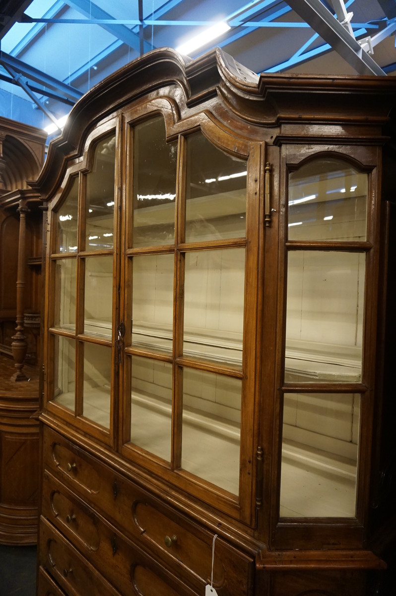 French walnut vitrine