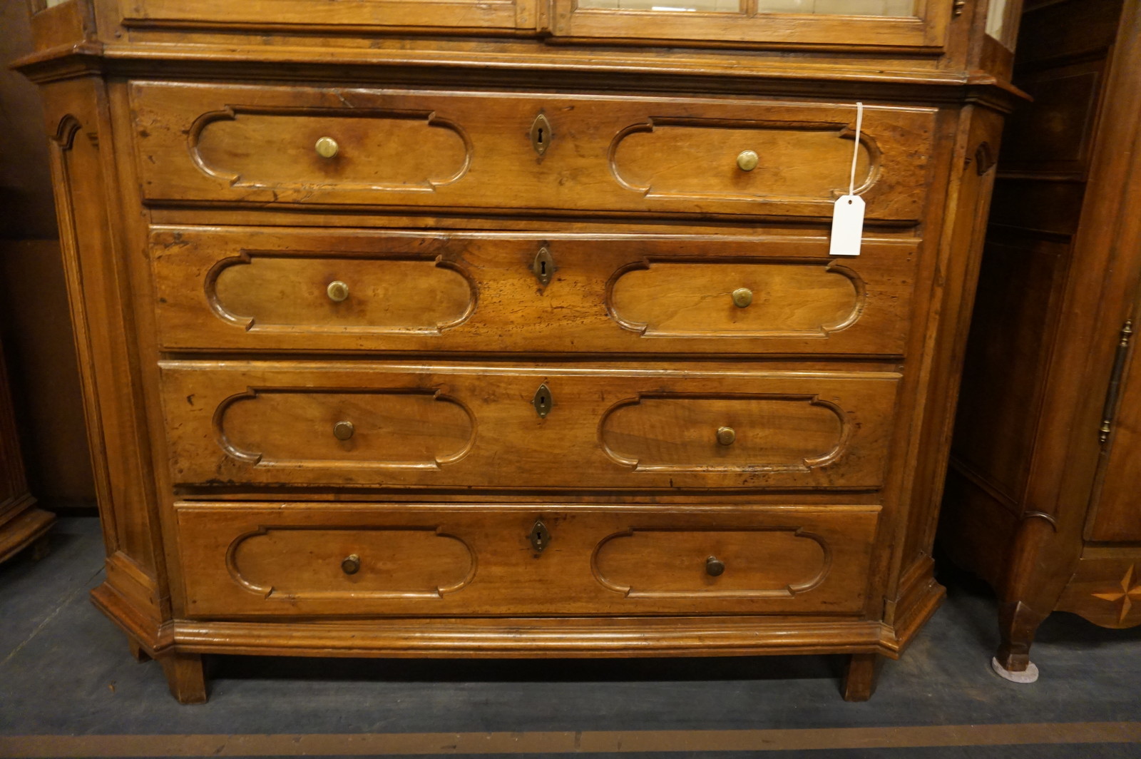 French walnut vitrine