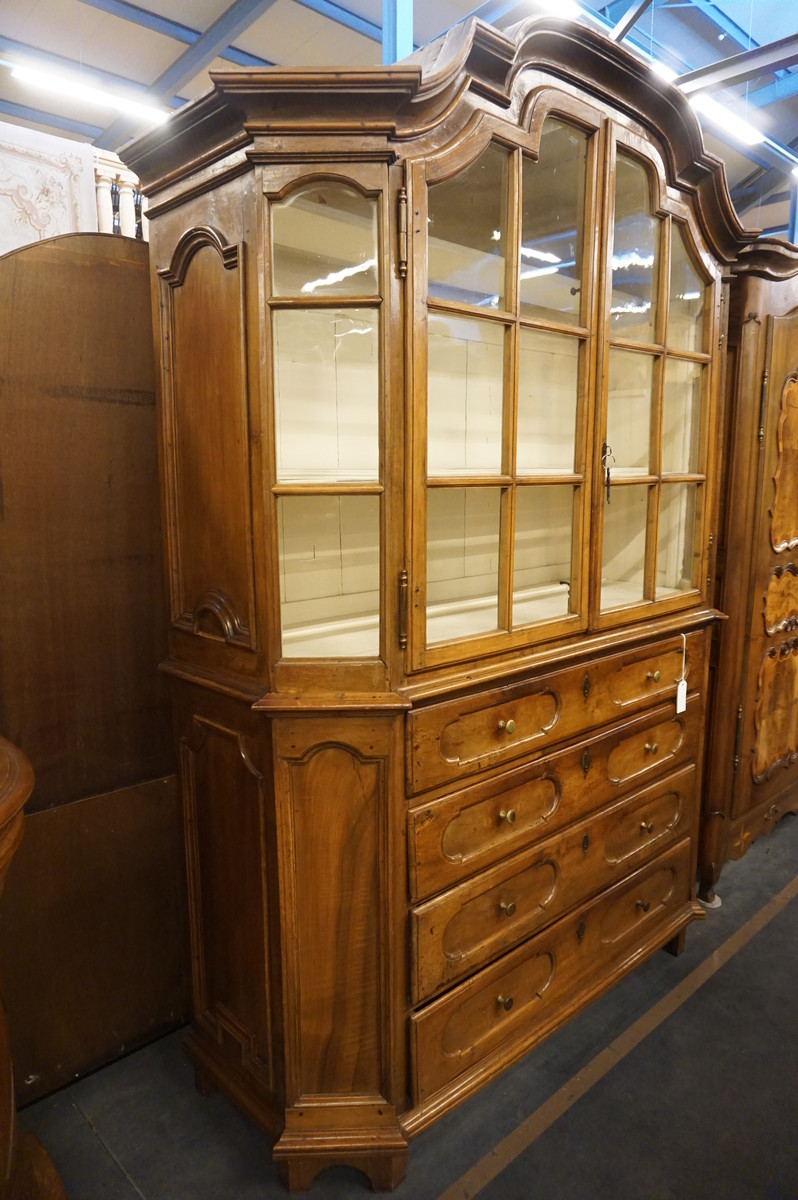 French walnut vitrine