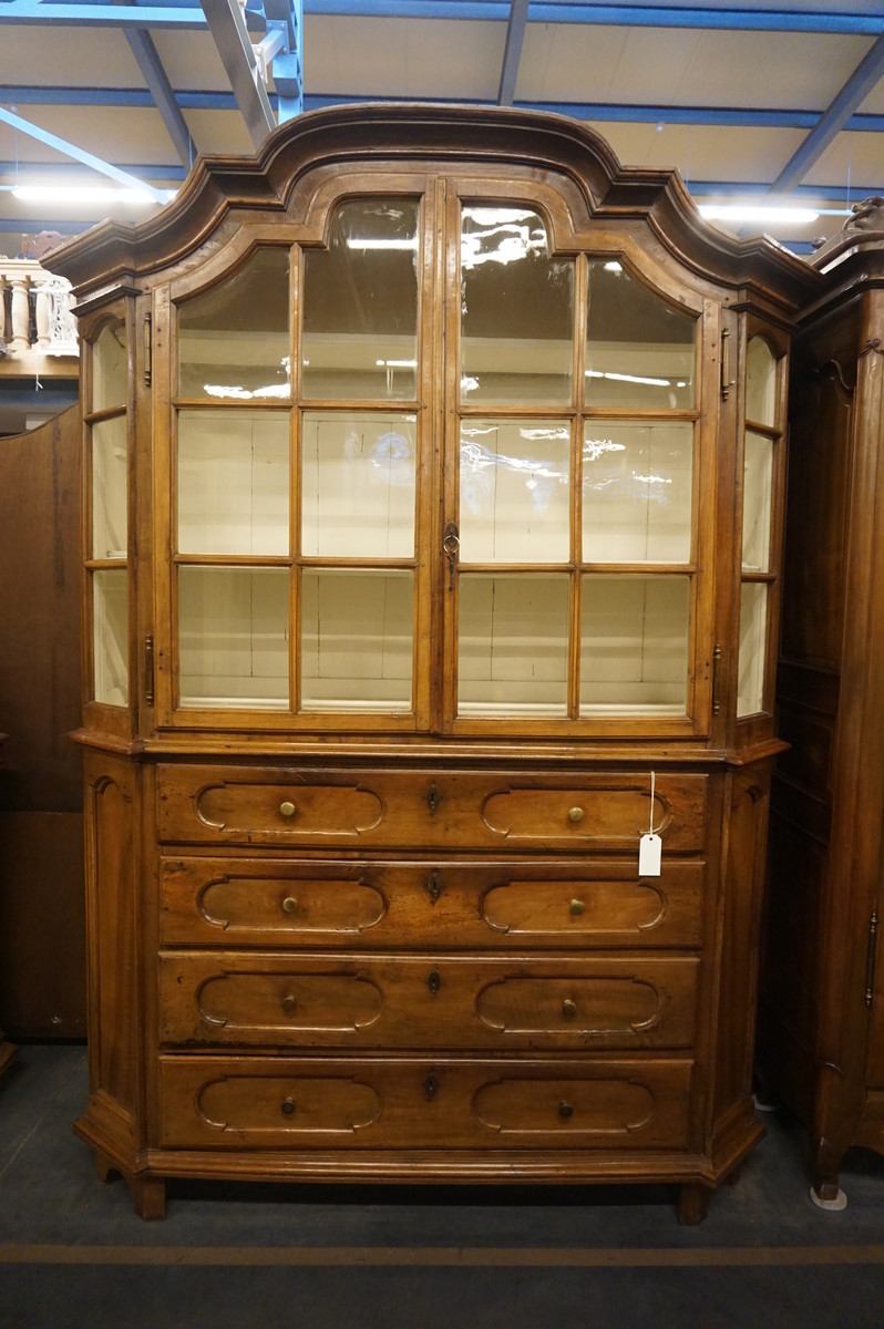 French walnut vitrine