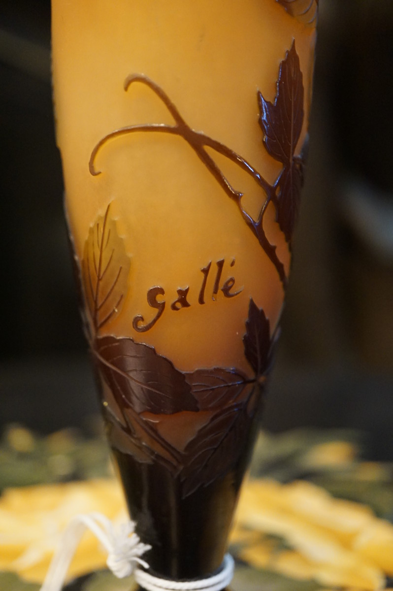 Gallé signed vase