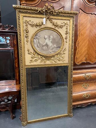 Gilded French mirror 100x208 H cm 