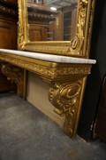 Gilded mirror on console 19th Century