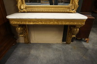 Gilded mirror on console 19th Century