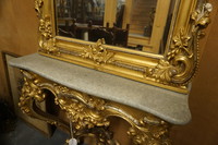 Gilded mirror top console table 19th Century