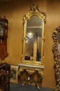 Gilded mirror top console table 19th Century