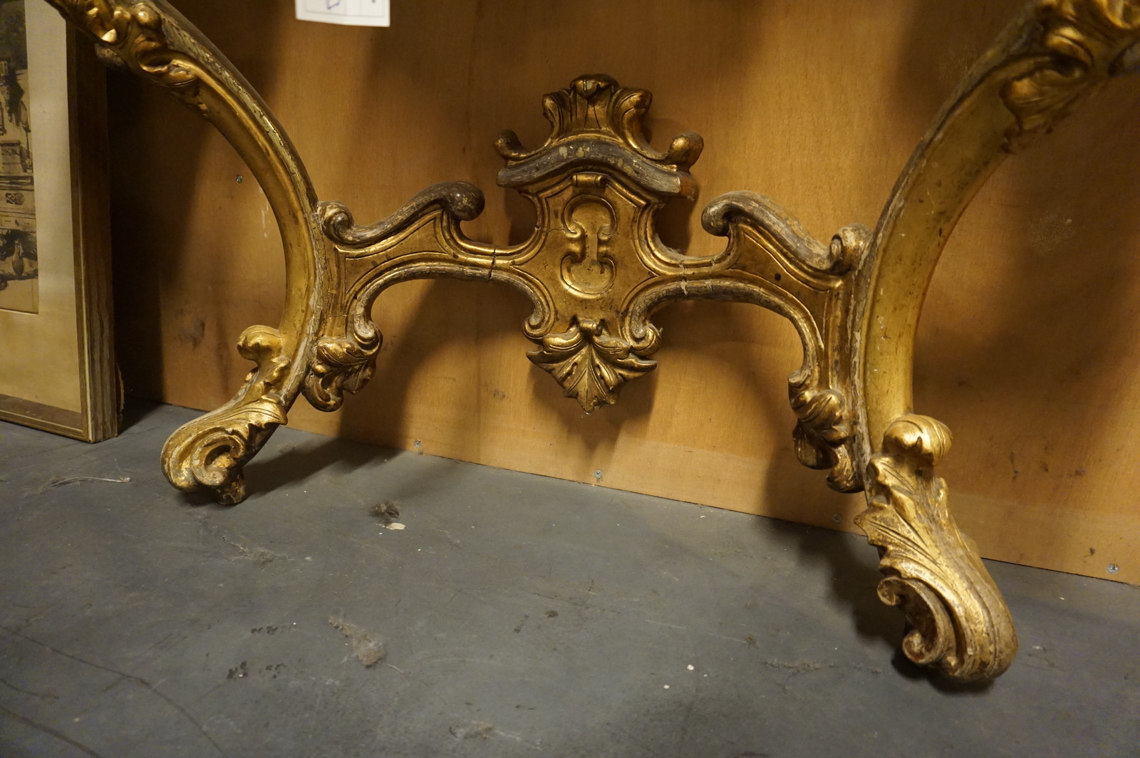 Gilded mirror top console table