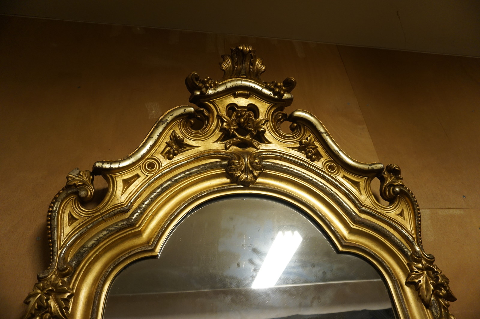 Gilded mirror top console table