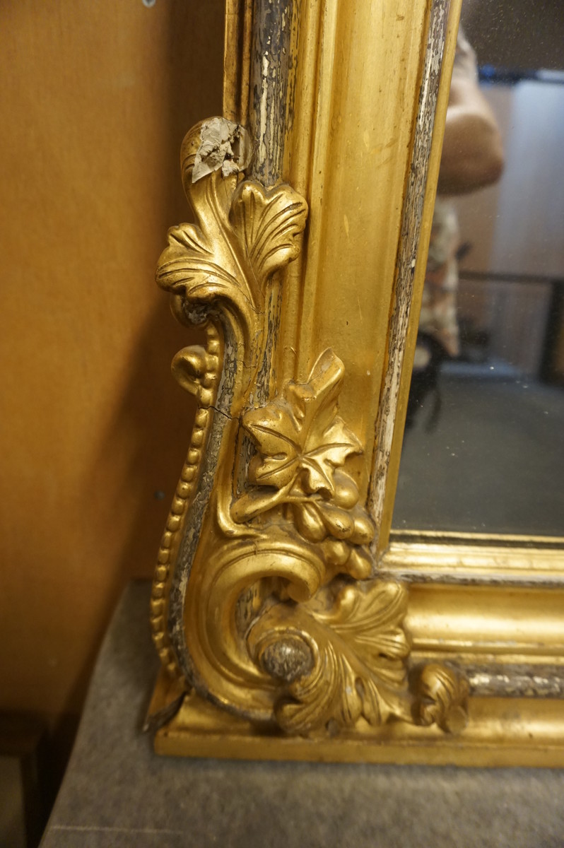 Gilded mirror top console table