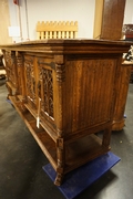 Gothic style Sideboard in oak, France early 20th C.