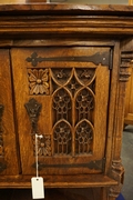 Gothic style Sideboard in oak, France early 20th C.