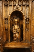 Gothic style Sideboard in oak, France early 20th C.