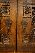 Gothic style Sideboard in oak, France early 20th C.