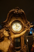 Grandfather clock in walnut, Italy first half 20th C.