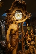 Grandfather clock in walnut, Italy first half 20th C.