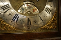 Grandfather clock by A. van Aken in walnut, Holland 18th century