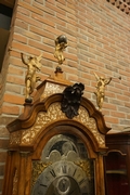 Grandfather clock by A. van Aken in walnut, Holland 18th century