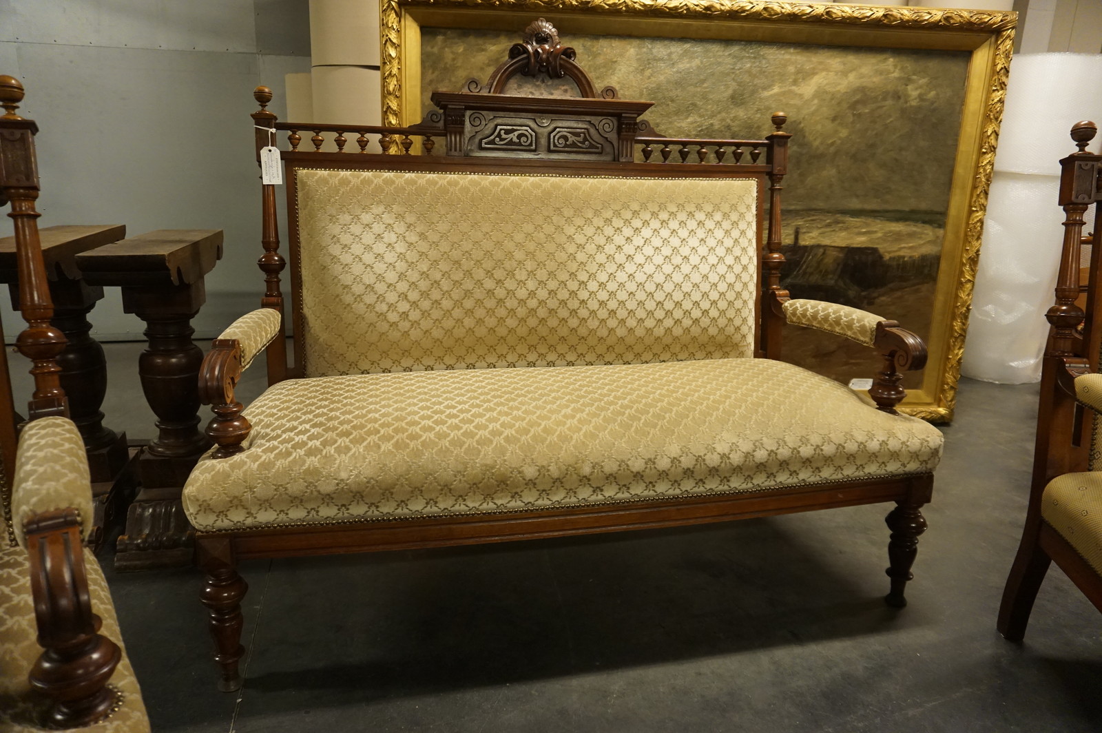 Grunderzeit 3 piece mahogany sofa set