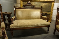 Grunderzeit 3 piece mahogany sofa set 19th Century