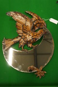 Half moon mirror with carved eagle 19th Century