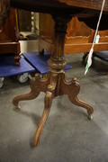 Horrix signed carved drop leaf sewing table 19th Century