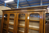 Italian walnut bookcase Mid 20th Century