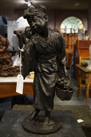 Japanese bronze statue