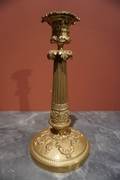 Late Empire style Pair of candlesticks in bronze, France Early 19th Century