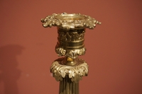 Late Empire style Pair of candlesticks in bronze, France Early 19th Century