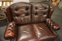 Leather 2 piece sofa set 2nd half 20th century