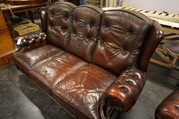 Leather 2 piece sofa set 2nd half 20th century