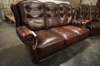 Leather 2 piece sofa set 2nd half 20th century