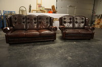 Leather 2 piece sofa set 2nd half 20th century