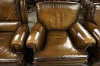 Leather 3 piece sofa set 2nd half 20th century