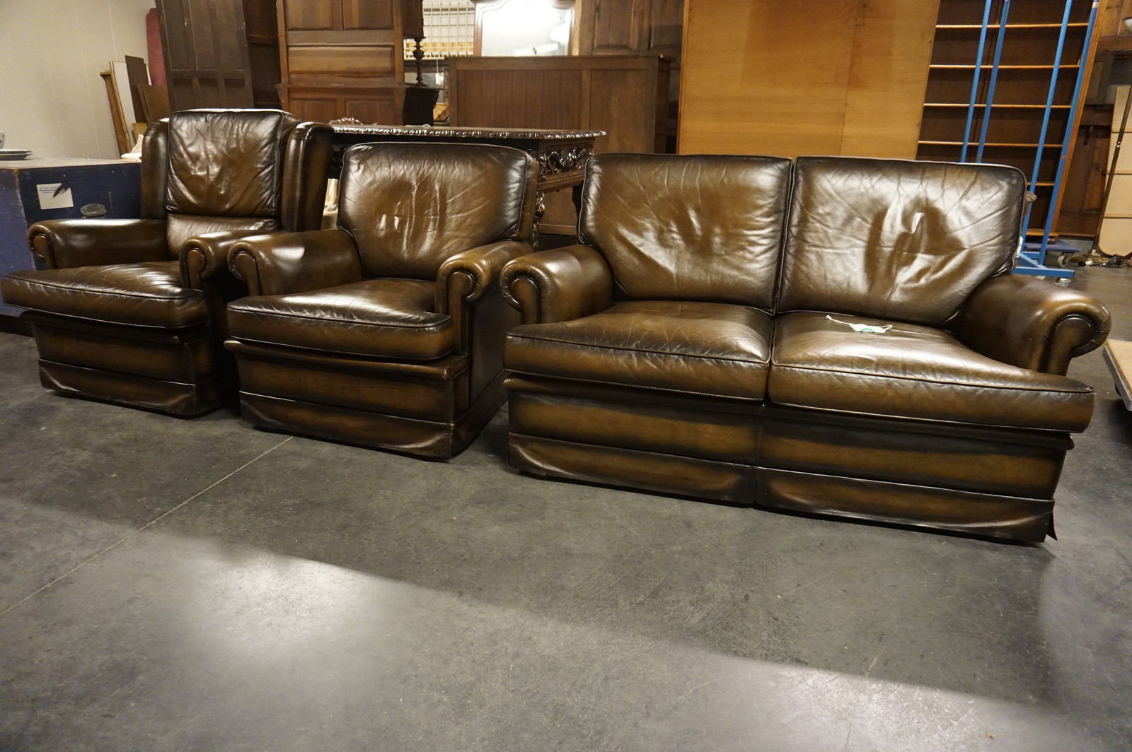 Leather 3 piece sofa set