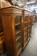 Liege style bookcase in oak, Belgium 19th century