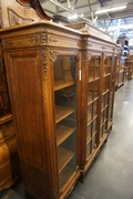 Liege style bookcase in oak, Belgium 19th century