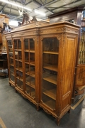 Liege style bookcase in oak, Belgium 19th century