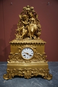 Louis Philippe style Clock in gilded bronze, France Mid 19th C.